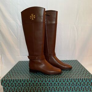 Tory Burch Everly Dark Almond Leather Boots